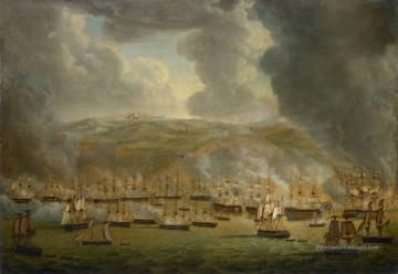 La flotte anglo hollandaise attaque Alger en 1816 Gerardus Laurentius Keultjes 1817 Sea Warfare Peinture à l'huile